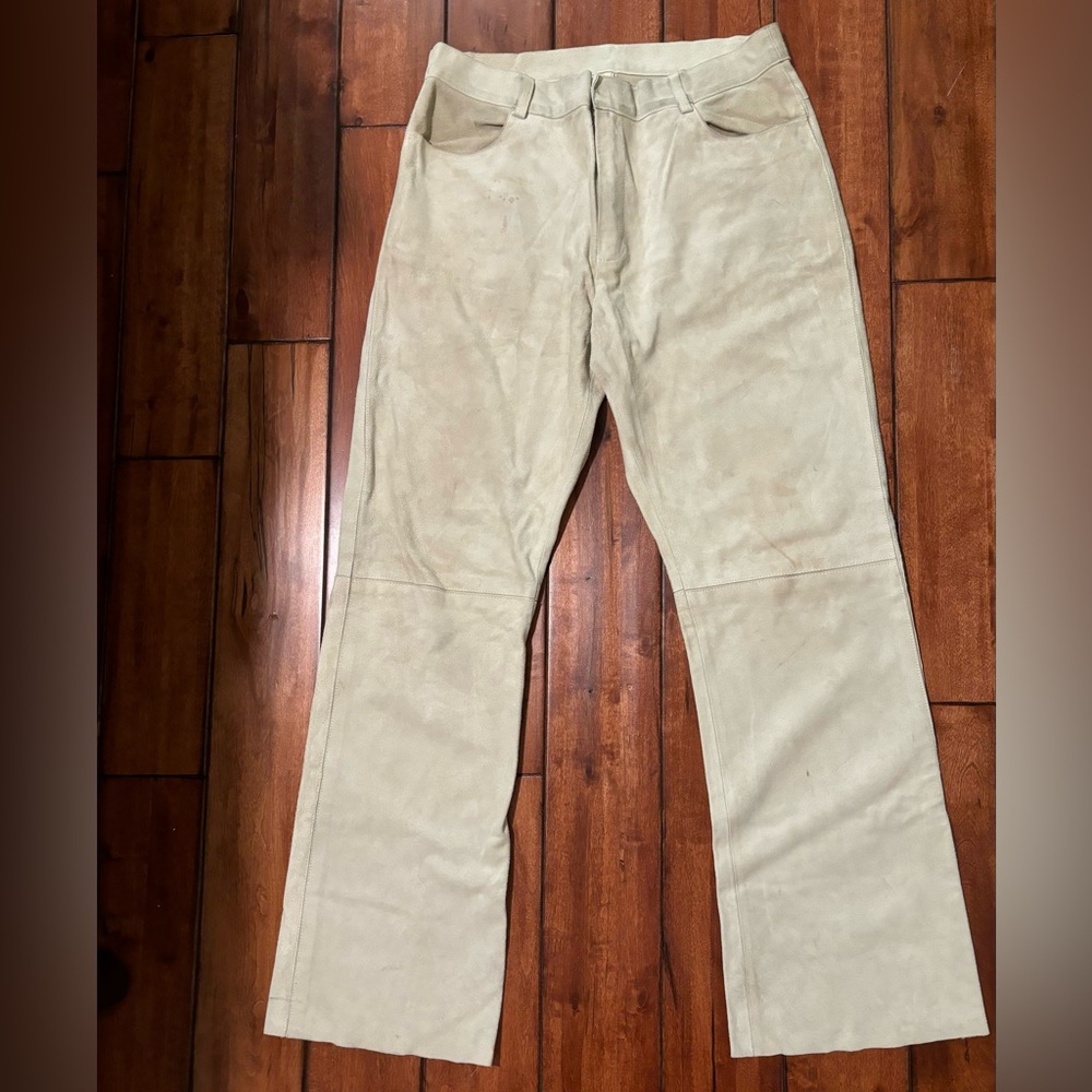Men’s Ralph Lauren vintage off white suede pants